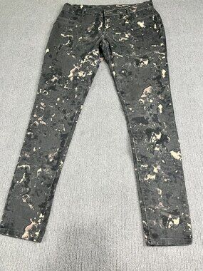Mens Paint Splatter Black Skinny Jeans 16